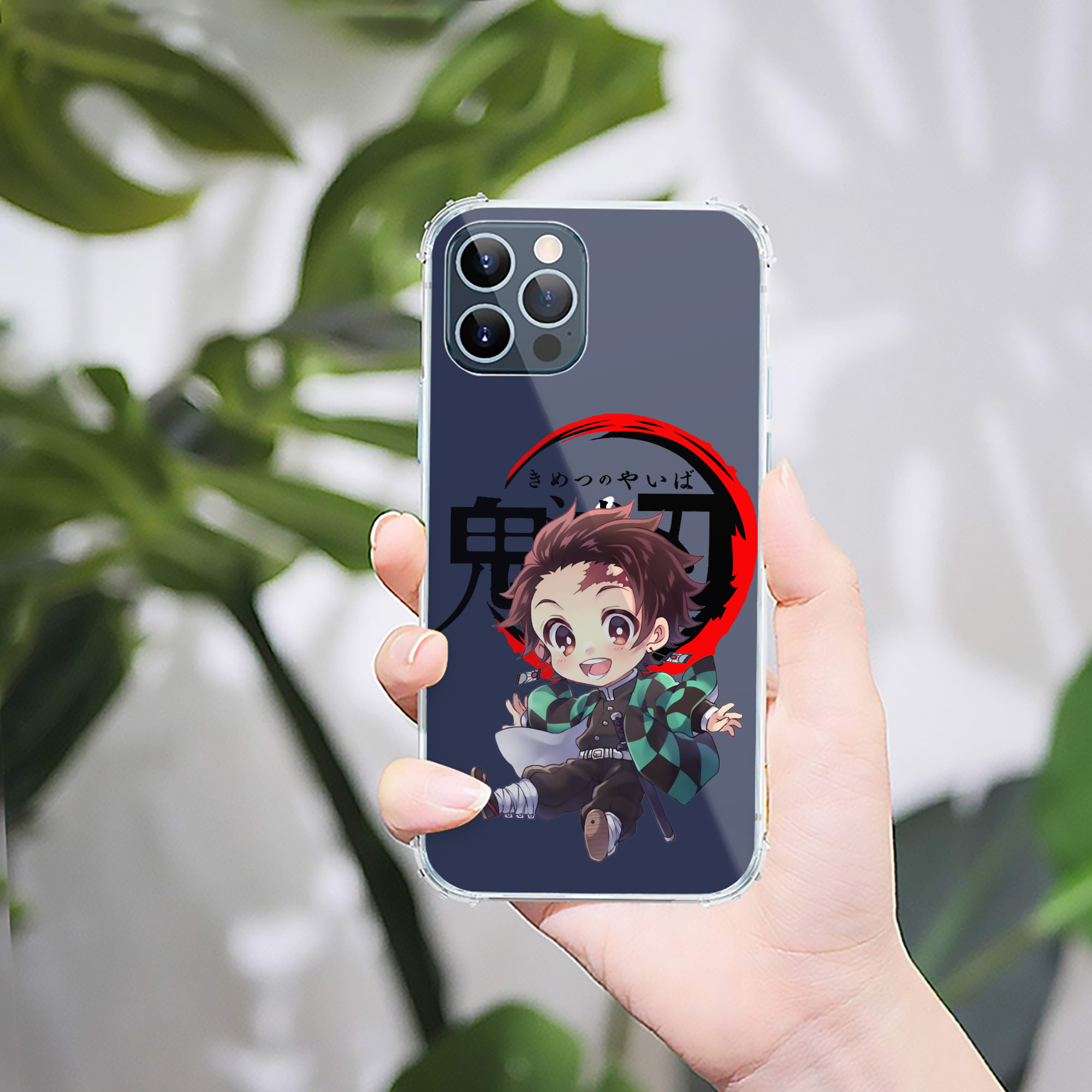 （画像用） 鬼滅の刃 竈門 炭治郎／かまど たんじろう Kamado Tanjirou 【iPhone 12シリーズ対応】透明スマホケース（クリアソフトケース）